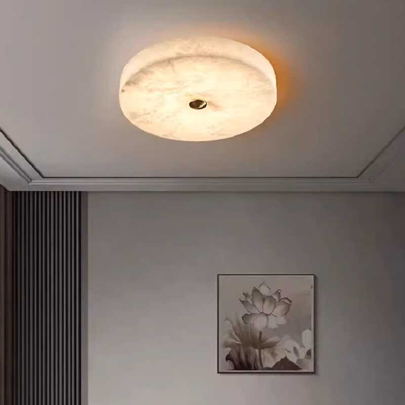 Round Alabaster LED-Deckenleuchte