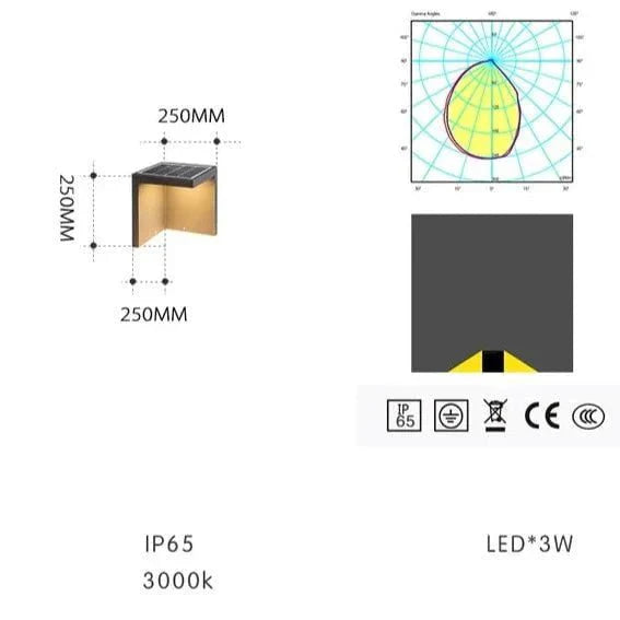 Block Lane Solarbetriebene Außenleuchte - Solar Außenlampe