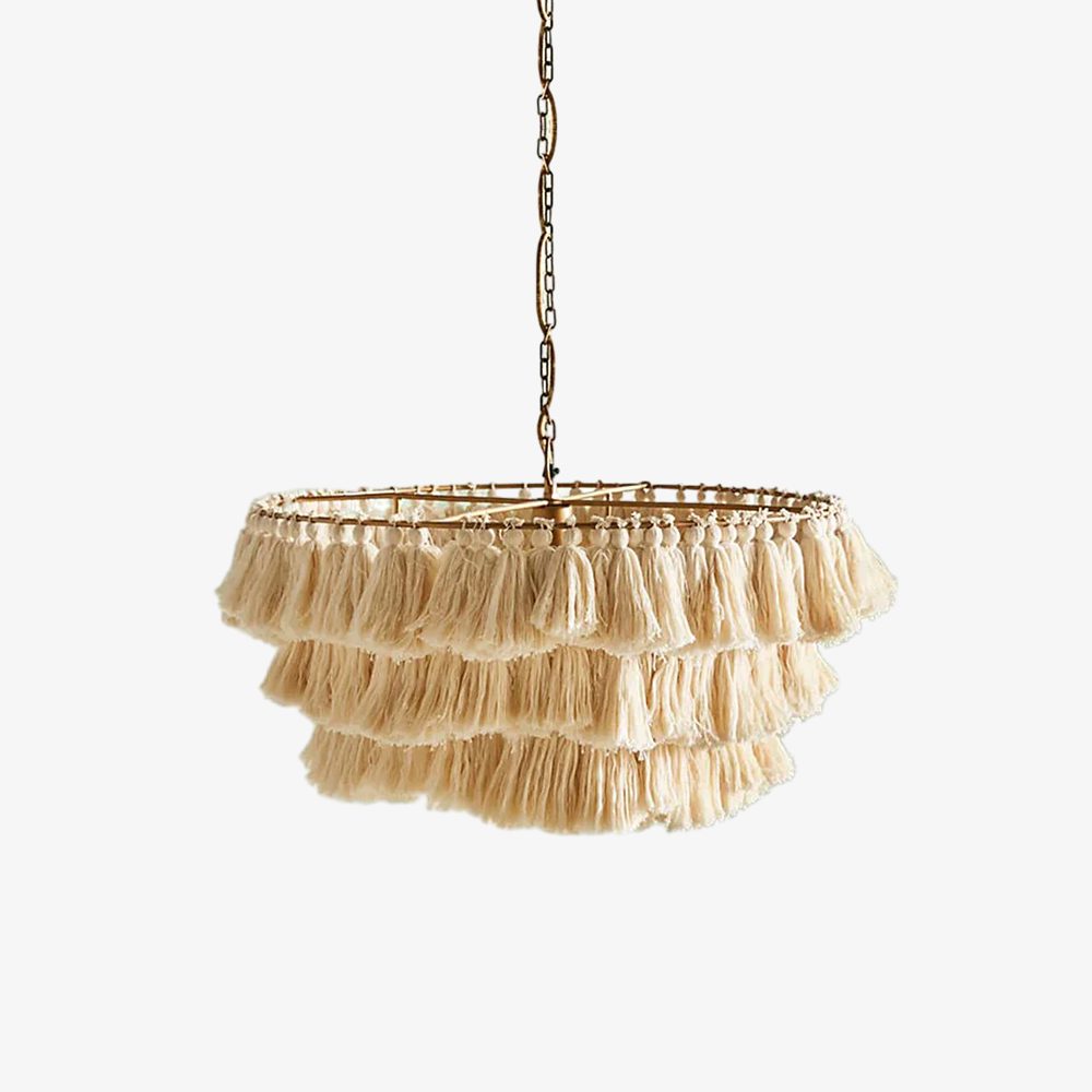 Boho Fabric Fransen Hanging Lamp