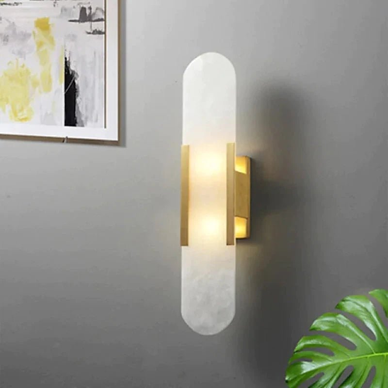 Chan LED Wandlampe Schwarz/Gold - Modernes Design für Ess- und Schlafzimmer - Metall/Dolomit