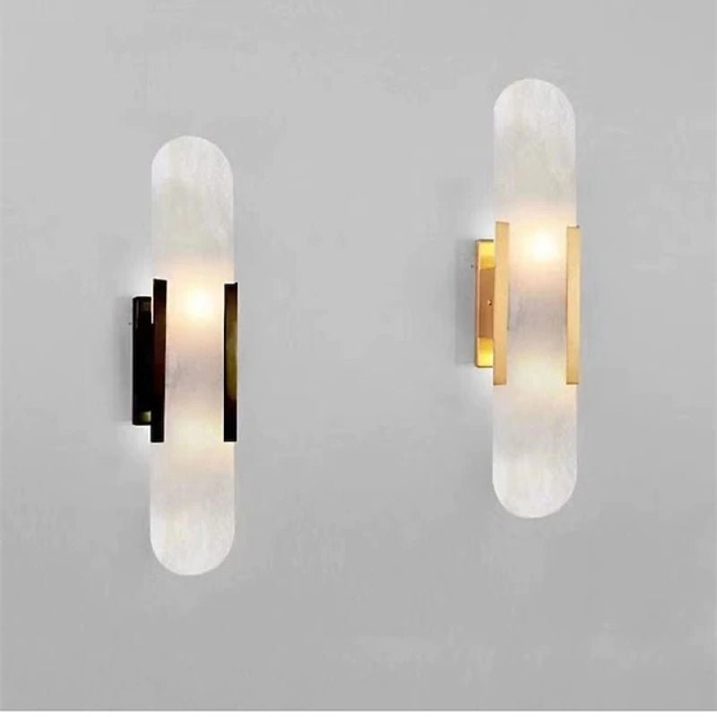 Chan LED Wandlampe Schwarz/Gold - Modernes Design für Ess- und Schlafzimmer - Metall/Dolomit