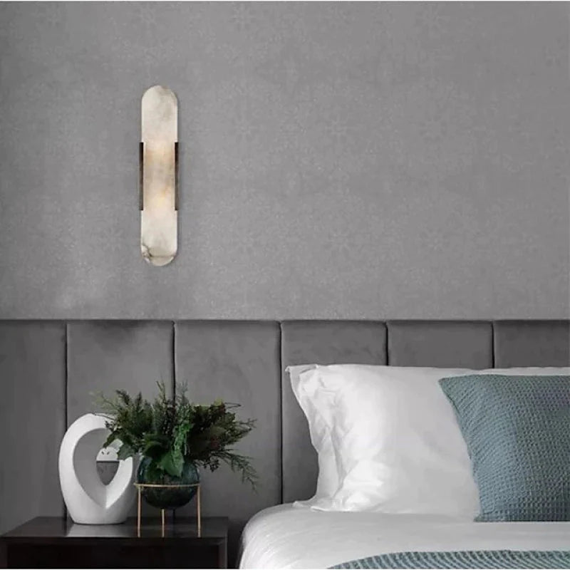 Chan LED Wandlampe Schwarz/Gold - Modernes Design für Ess- und Schlafzimmer - Metall/Dolomit