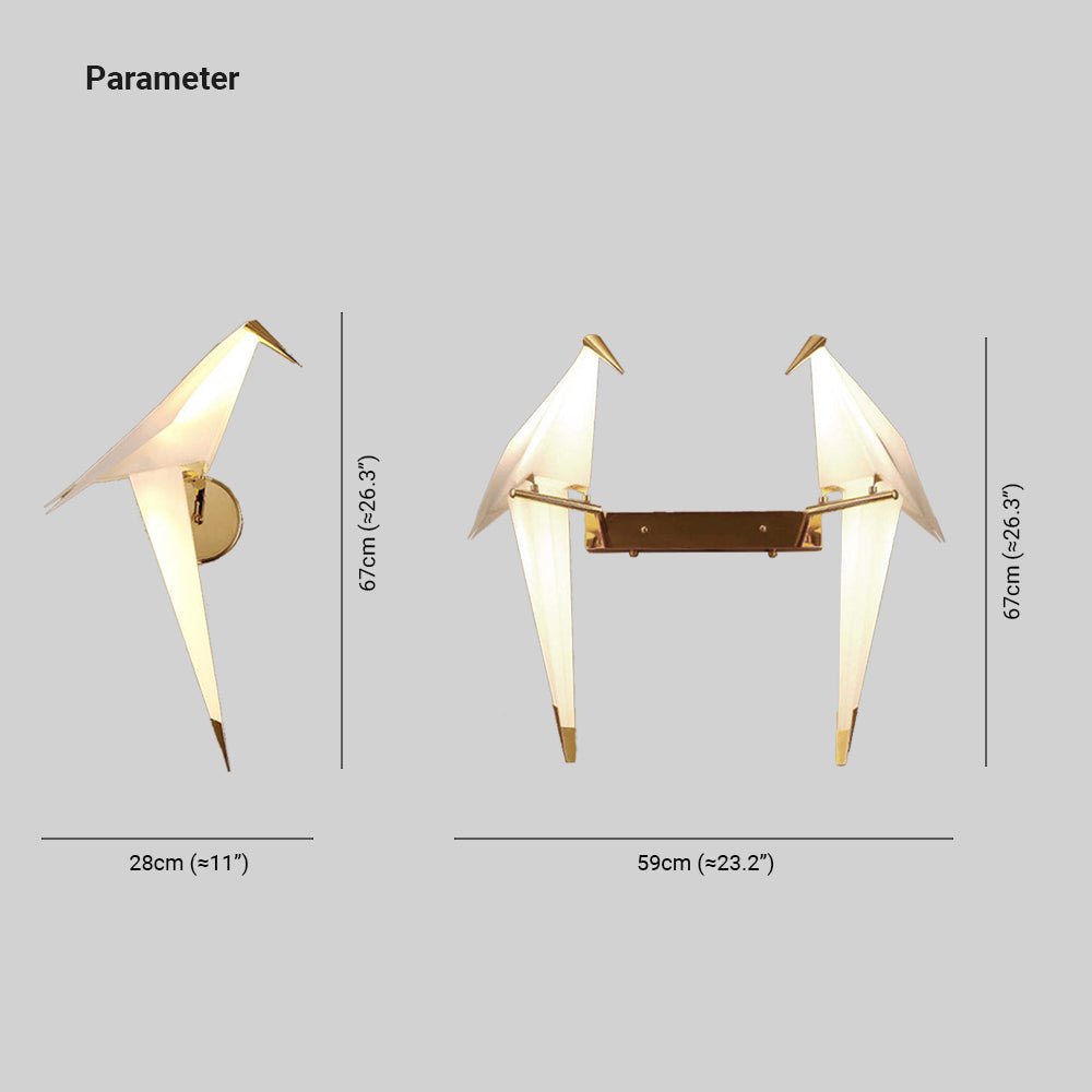 Vogelmotiv LED-Wandlampe aus Metall für den Innenbereich