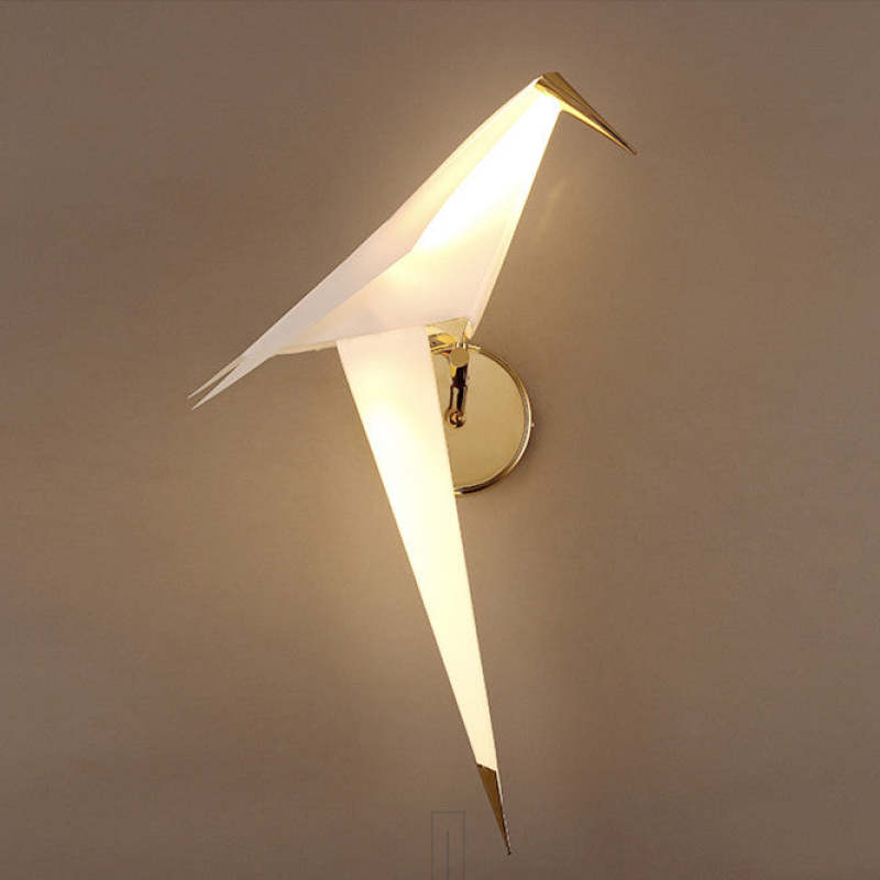 Vogelmotiv LED-Wandlampe aus Metall für den Innenbereich