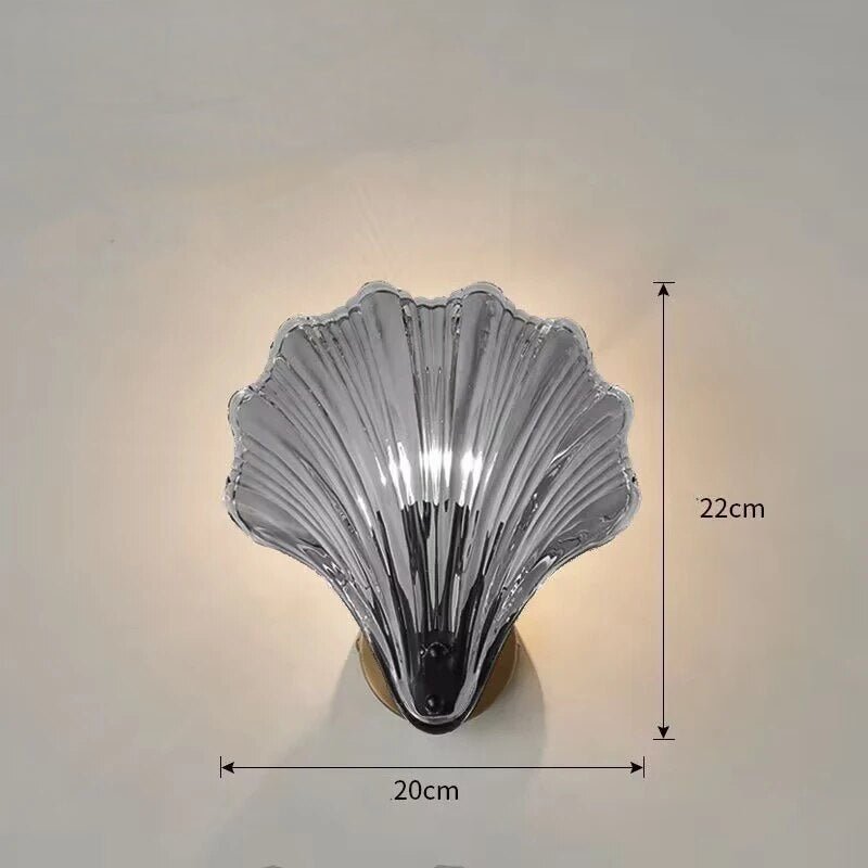 CoralGlimmer – Elegant Glas-Wandlampe in Muschelform für Stilvolle Beleuchtung