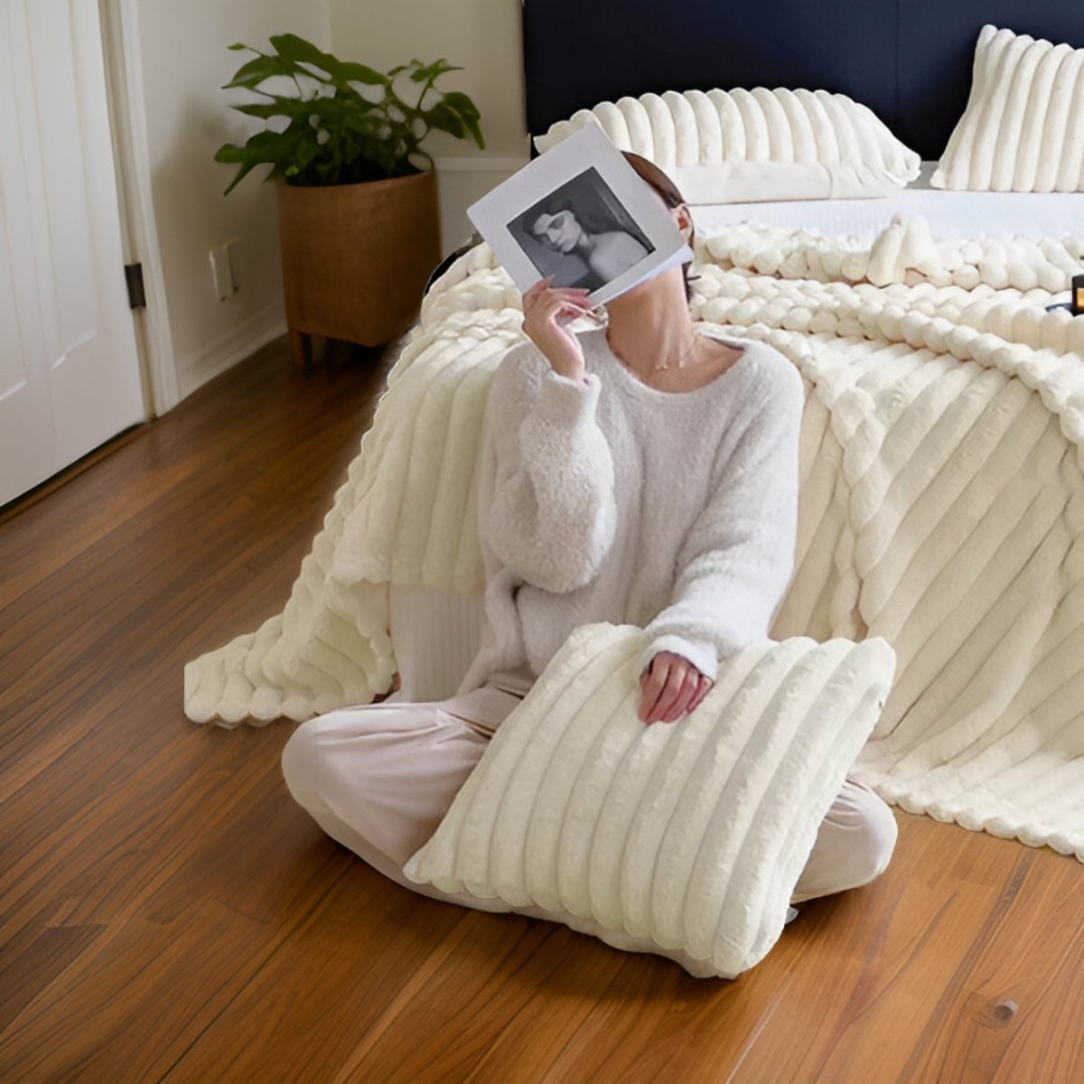 Gemütliche Kuscheldecke | Warme und anschmiegsame Fleecedecke für Ihr Wohnzimmer