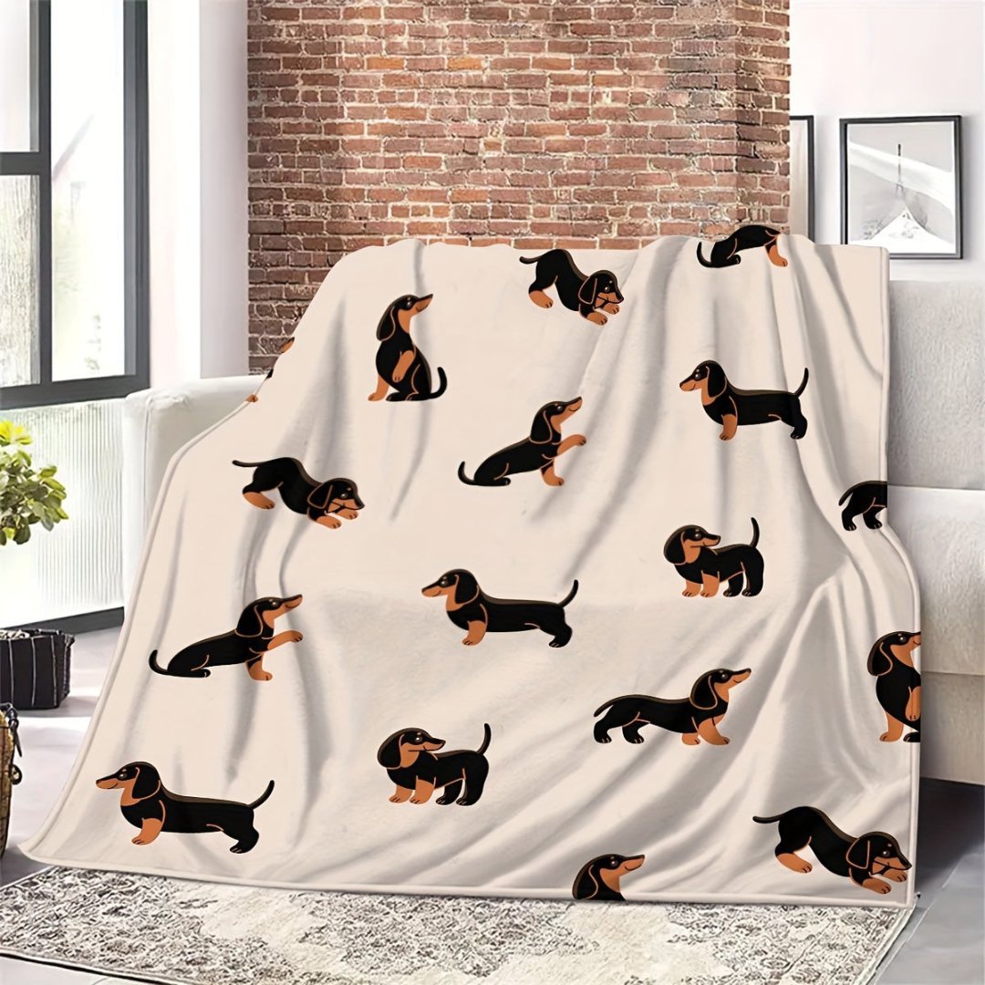 DackelTraum | Flauschige Flanell-Kuscheldecke für Hundefans