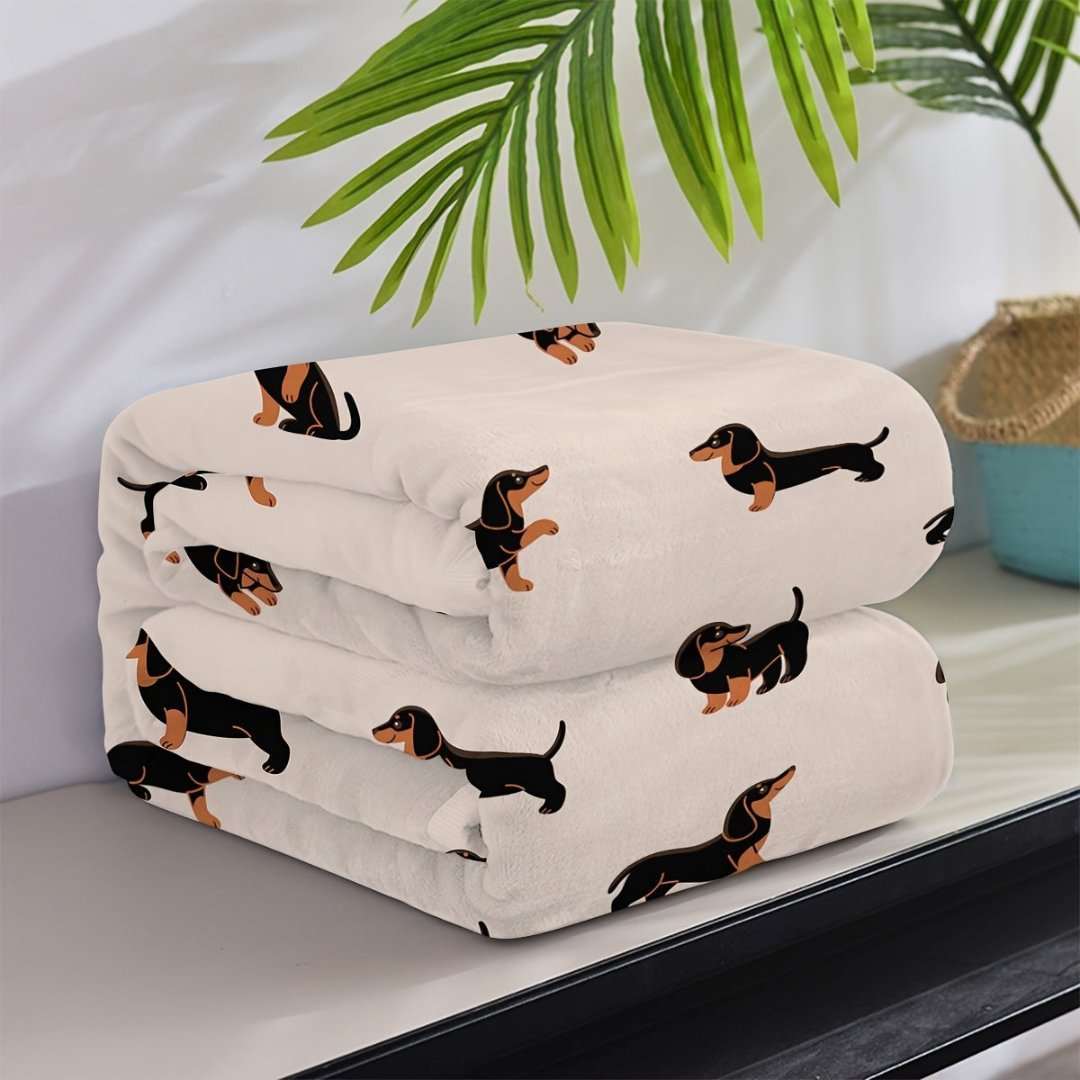 DackelTraum | Flauschige Flanell-Kuscheldecke für Hundefans