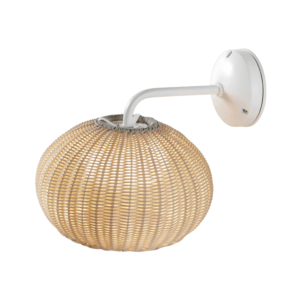 Wilde Strahlung Rattan-Wandlampe