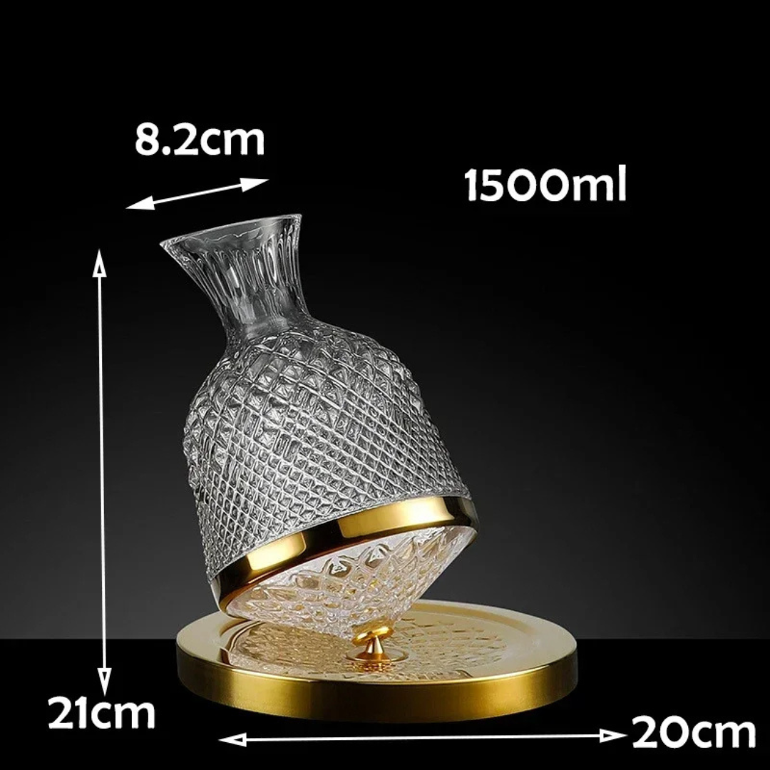 Decanter en kristall spin avec accents dorés, élégance pour chaque amateur de vin