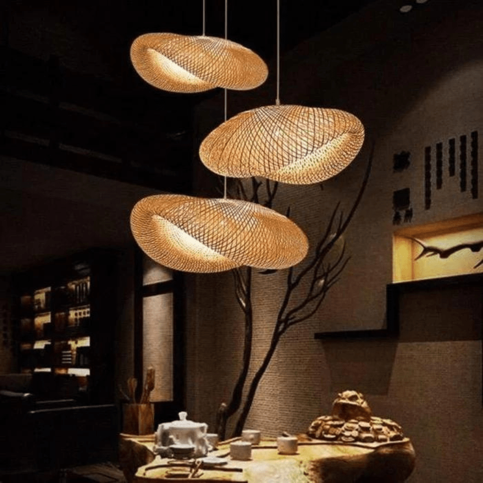 Designer rattan hanging lamp