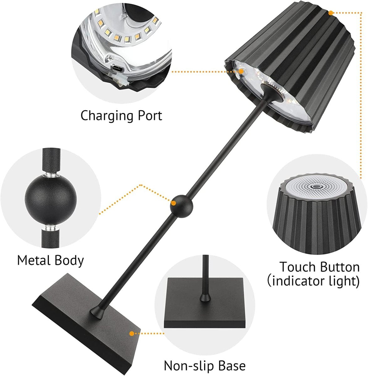 Kabellose Tischleuchte mit Dimmbaren LEDs