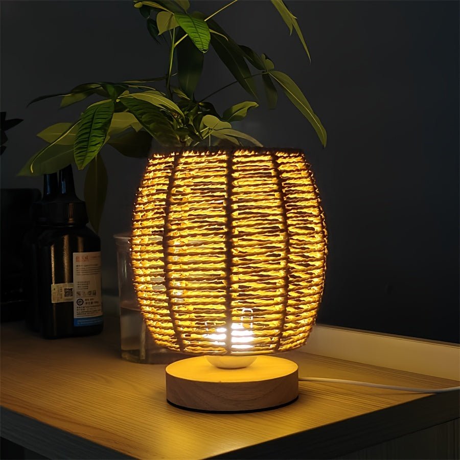 EcoLoom - Handgefertigte Tischlampe aus Holz mit Warmer LED-Beleuchtung