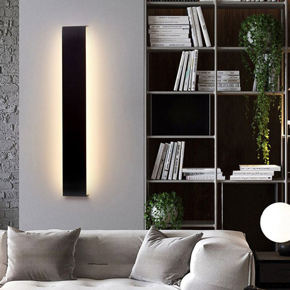 Moderne LED-Wandleuchte Edge - Rechteckig, Schwarz/Weiß/Gold, für Badezimmer/Wohnzimmer