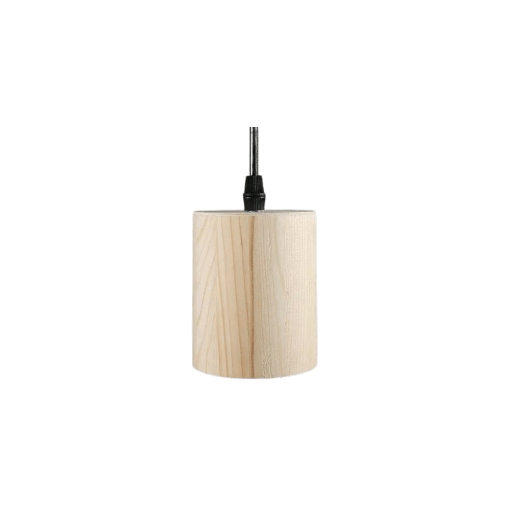 Elegante Zylinder-Hängeleuchte aus Holz