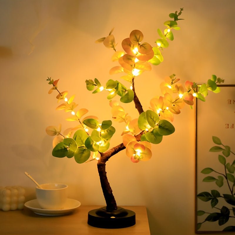 EukalyptusLeuchten - LED-Bonsai-Baumlampe mit USB-/Batteriebetrieb