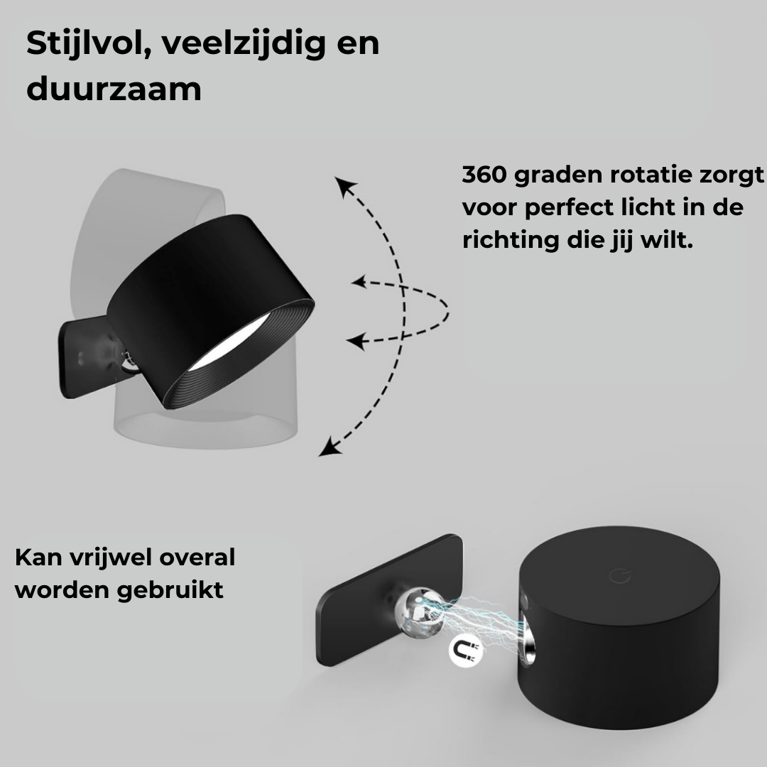 FlexiBeam - Kabellose, Wiederaufladbare 360° Wandleuchte