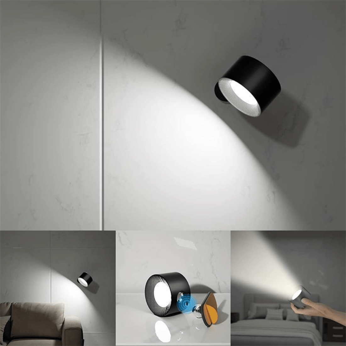 FlexiGlow – Kabellose Wiederaufladbare 360° Wandlampe für Flexible Beleuchtung