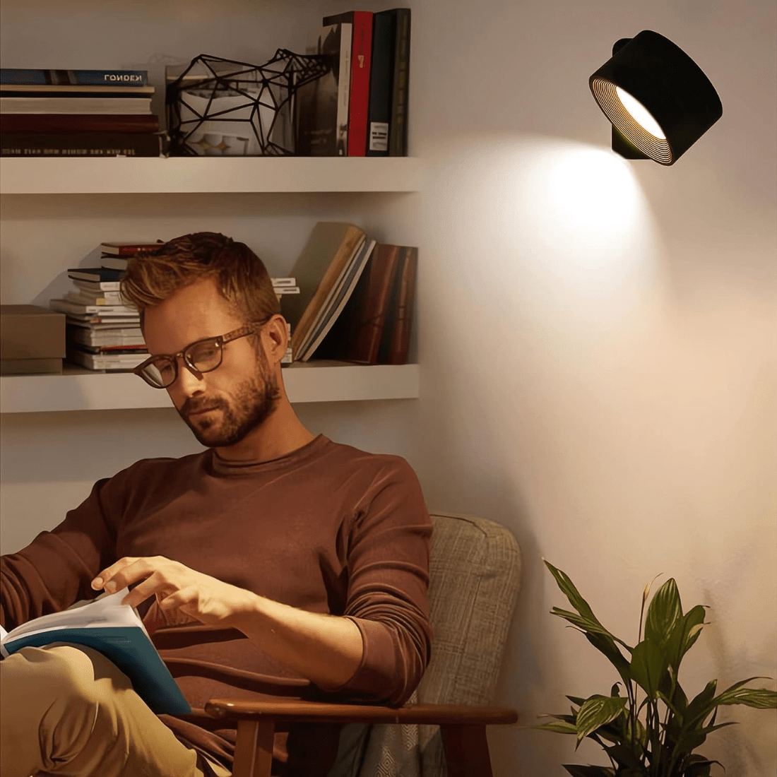 FlexiGlow – Kabellose Wiederaufladbare 360° Wandlampe für Flexible Beleuchtung