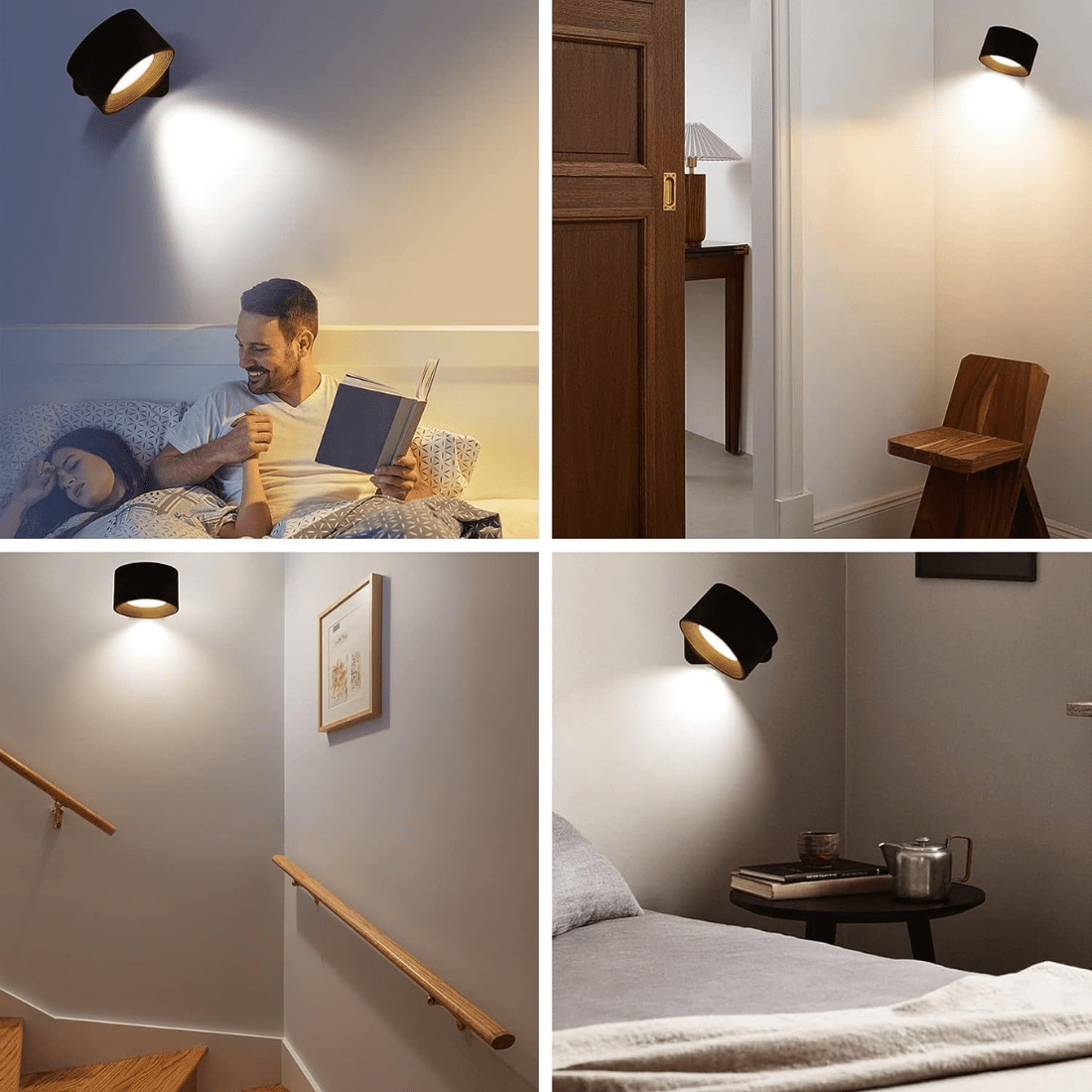 FlexiGlow – Kabellose Wiederaufladbare 360° Wandlampe für Flexible Beleuchtung