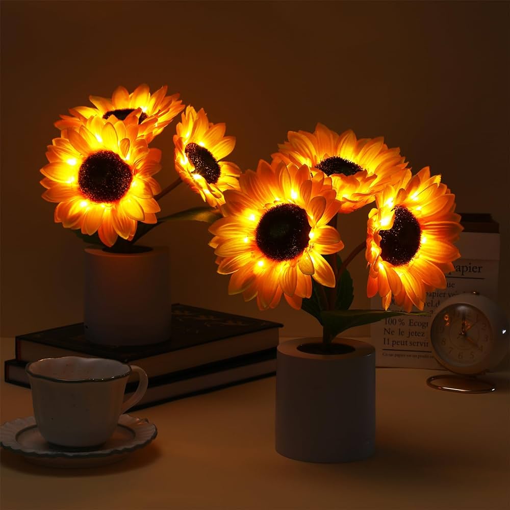 Glänzende Sonnenblumenleuchte