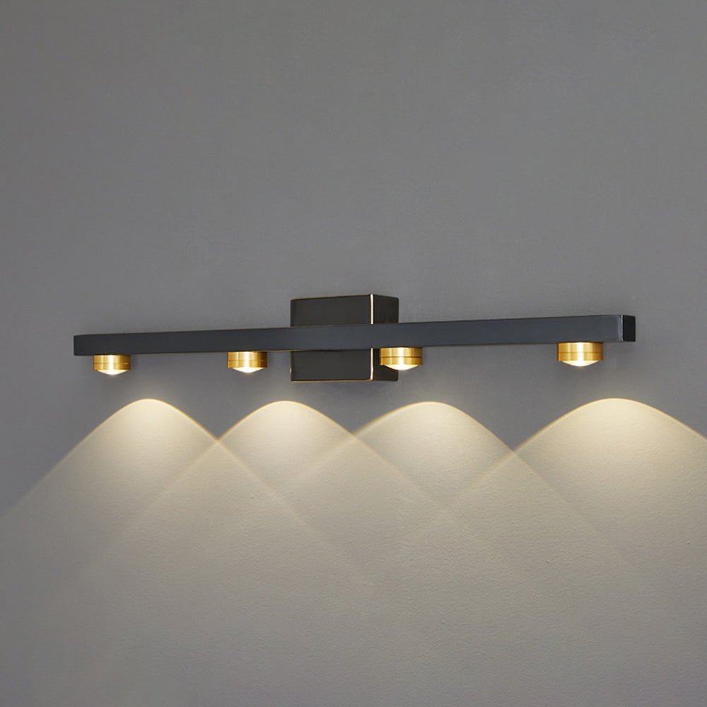 Freja - Moderne LED-Wandleuchte, Schwarz/Gold, Metall, Ideal für Badezimmer