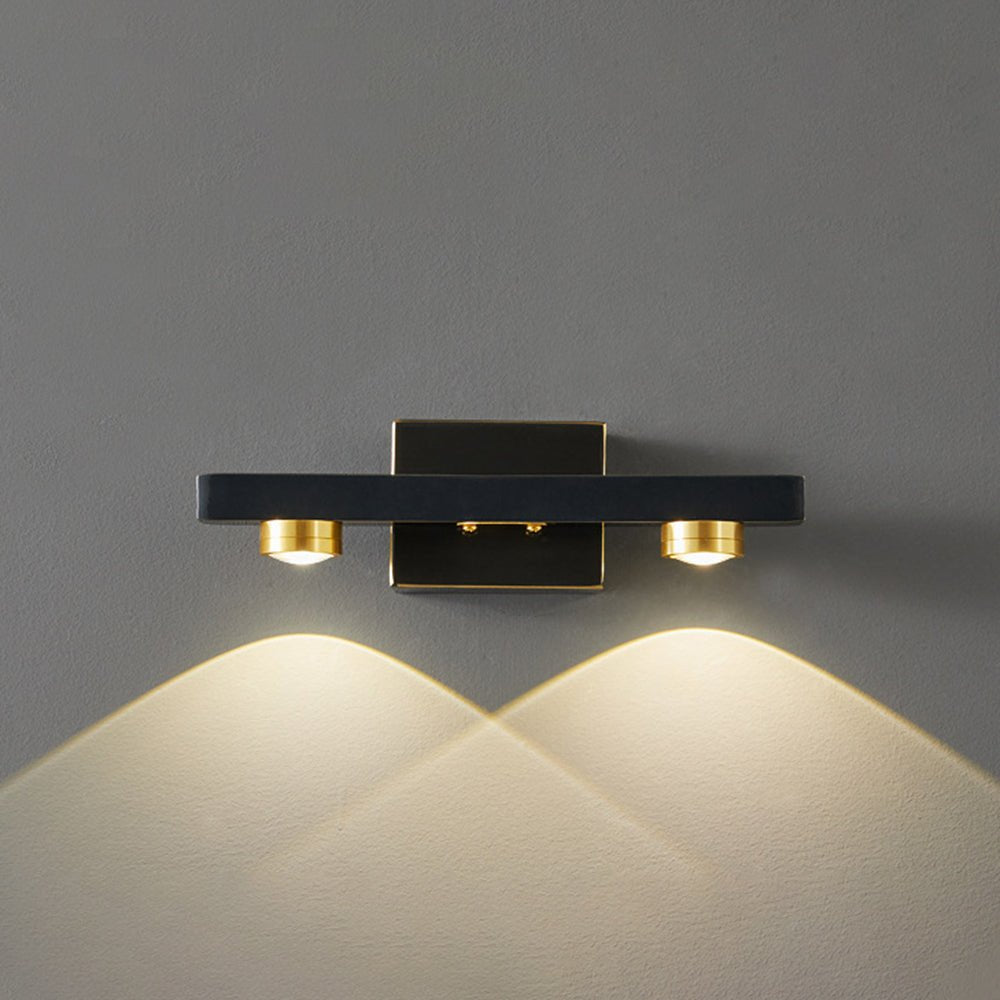 Freja - Moderne LED-Wandleuchte, Schwarz/Gold, Metall, Ideal für Badezimmer