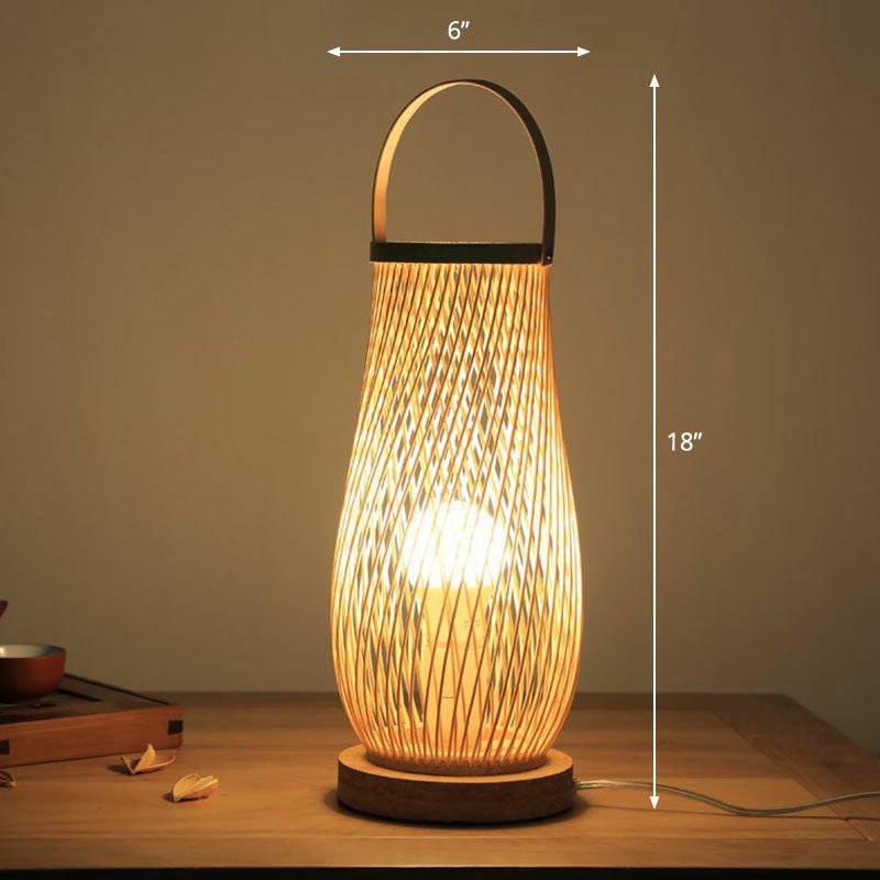 Zeitgenössische Bambus-Tischlampe aus Holz - Naturinspirierte Beleuchtung für Ihr Zuhause