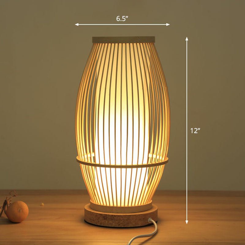 Zeitgenössische Bambus-Tischlampe aus Holz - Naturinspirierte Beleuchtung für Ihr Zuhause