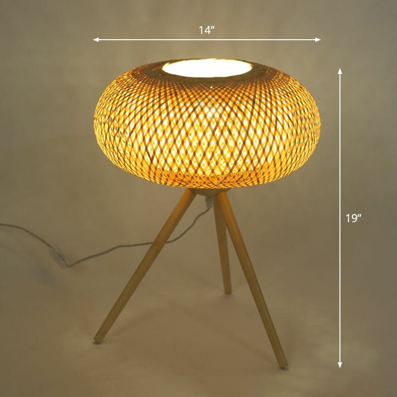 Zeitgenössische Bambus-Tischlampe aus Holz - Naturinspirierte Beleuchtung für Ihr Zuhause