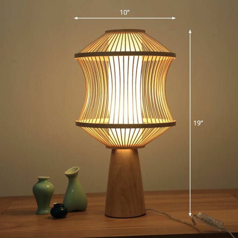 Zeitgenössische Bambus-Tischlampe aus Holz - Naturinspirierte Beleuchtung für Ihr Zuhause