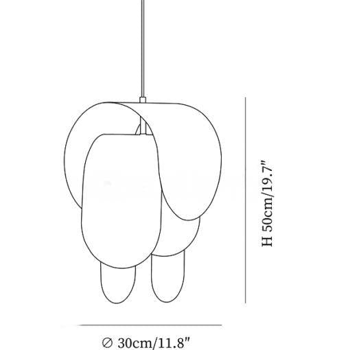 Rosa Metall-Hängelampe mit Perforationsdesign