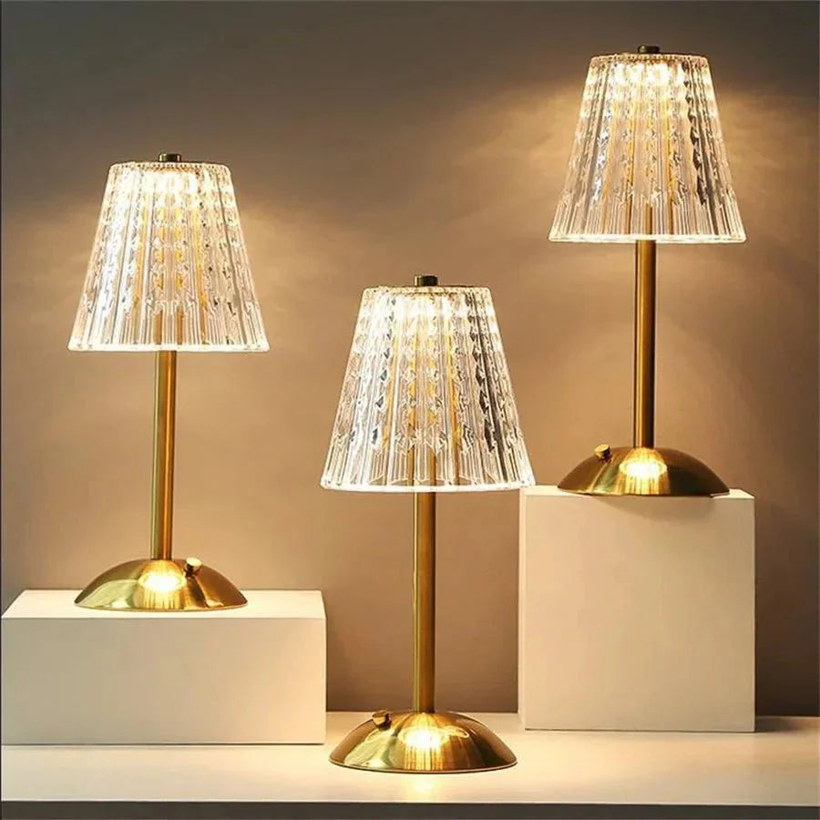 Golden Crystal Table Lights