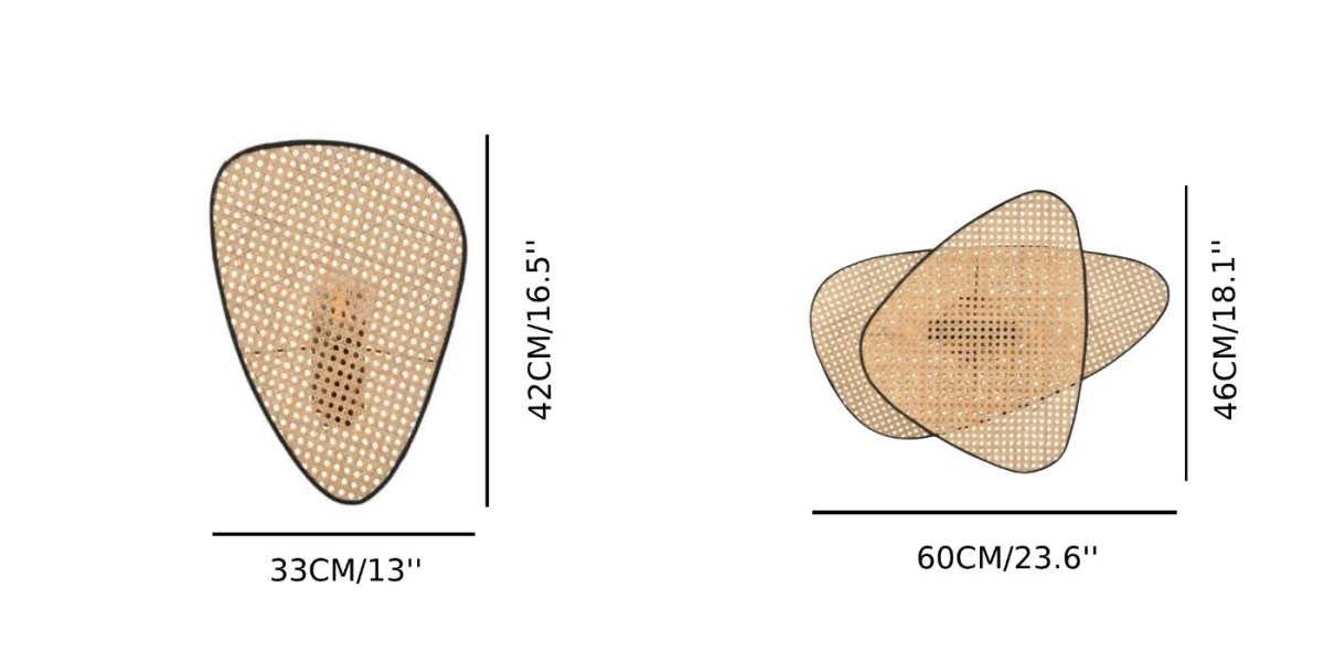 Handgefertigte Bambus-Wandlampe mit Rattan-Kronleuchtern