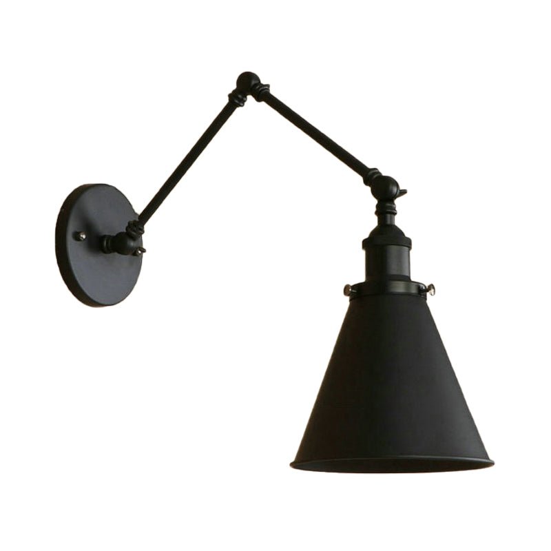 Industrielle Bauernhaus Kegelwandlampe in Schwarz/Rost