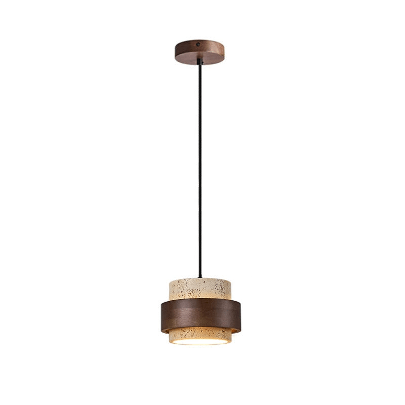 Japanese-Nordic Retro-Travertine-Pendant in Minimalist Design