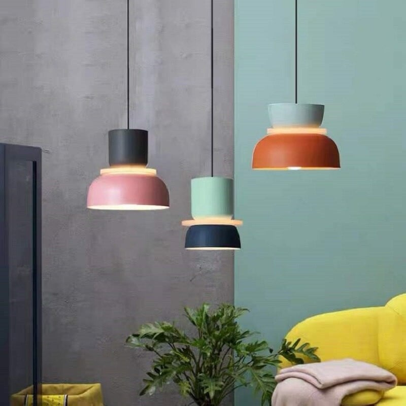 Bunte Schüssel Pendelleuchte mit modernem Design