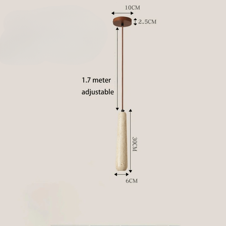 LED Kronleuchter aus Stein mit Schlankem Rohrdesign