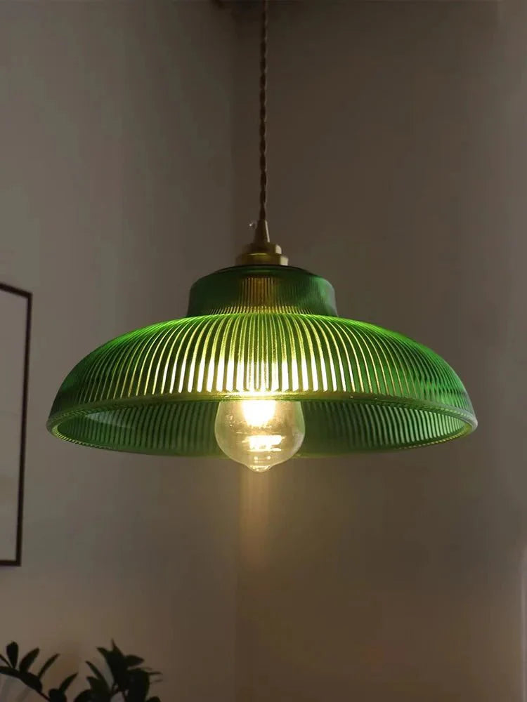 LED Vintage Grüne Glas-Hängeleuchte