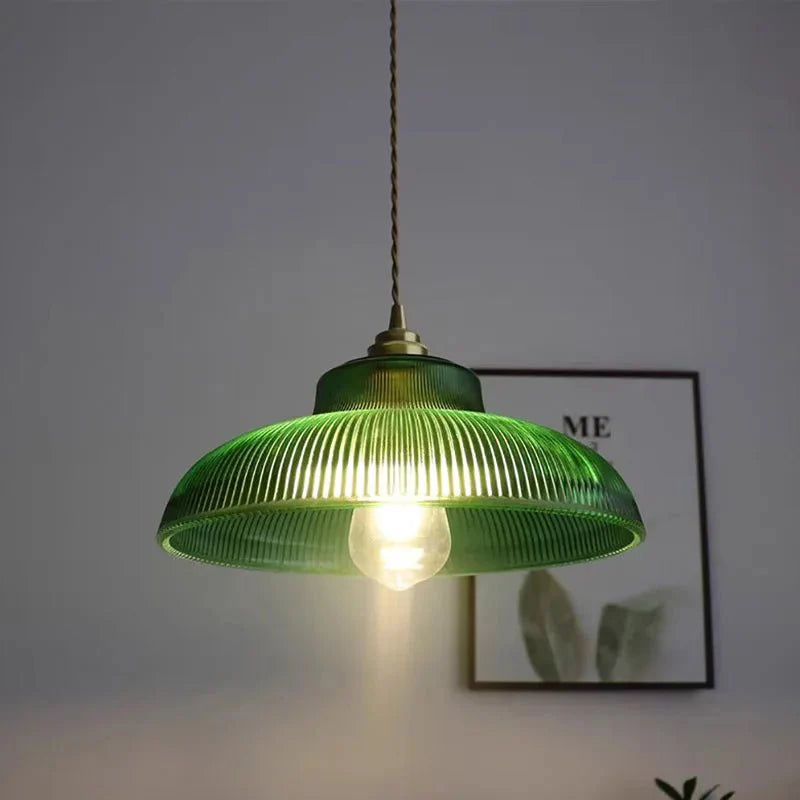 LED Vintage Grüne Glas-Hängeleuchte