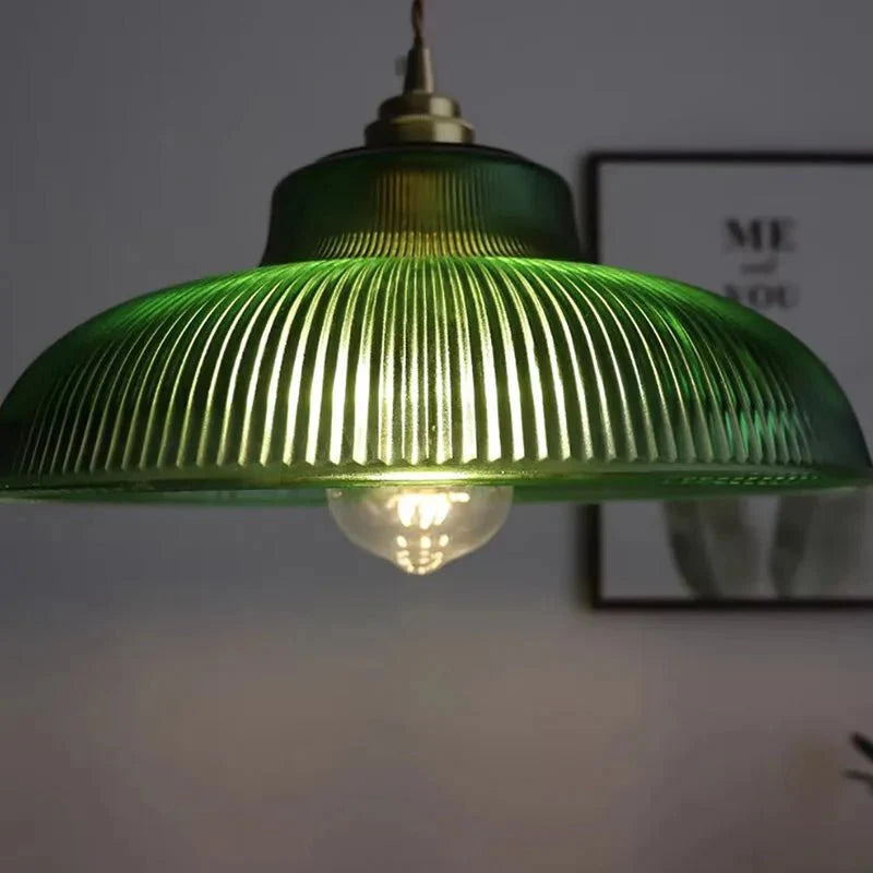 LED Vintage Grüne Glas-Hängeleuchte