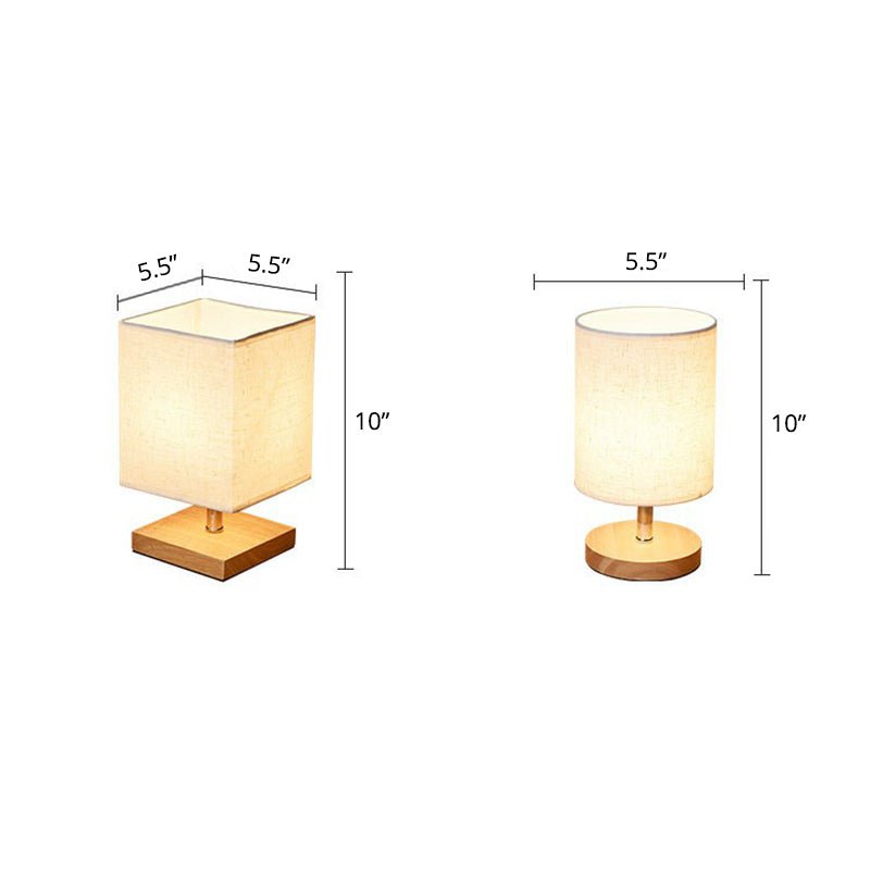 Minimalistische Tischleuchte aus Flachs und Holz - LinnenHout