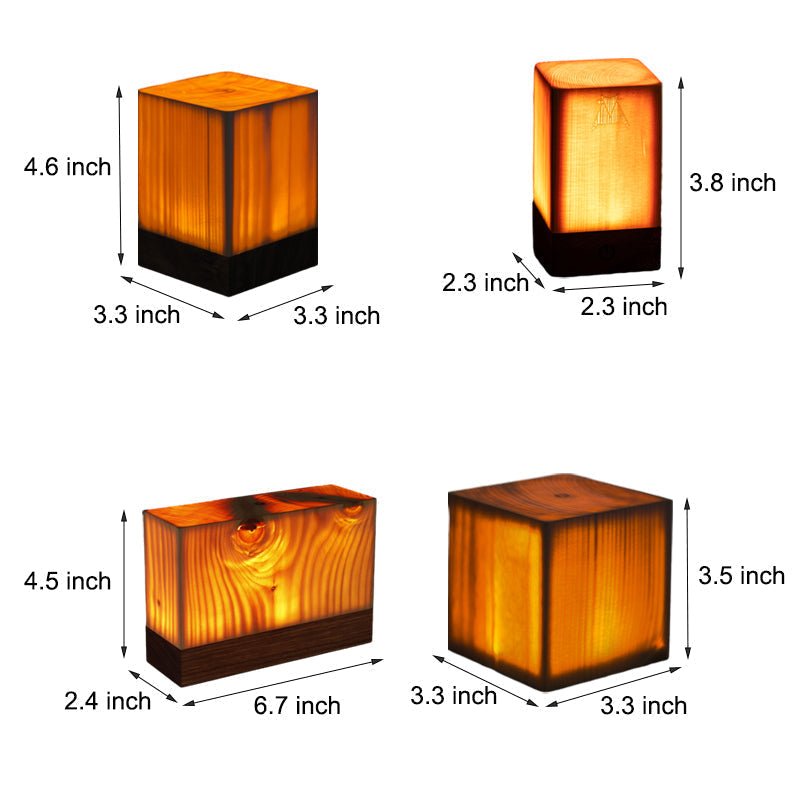 LumiHout - Kabellose LED-Tischleuchte mit Touch-Steuerung und Holzoptik