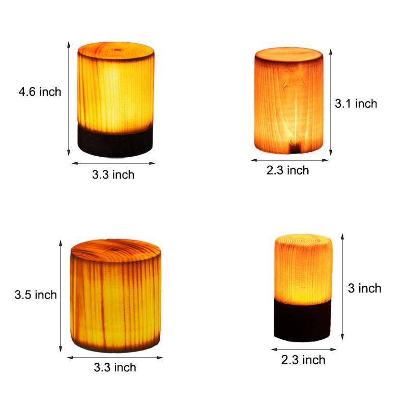 LumiHout - Kabellose LED-Tischleuchte mit Touch-Steuerung und Holzoptik