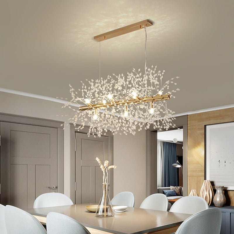 Luna Elegante LED-Pendant Light - White and Golden Metal for Wohnzimmer and Esszimmer