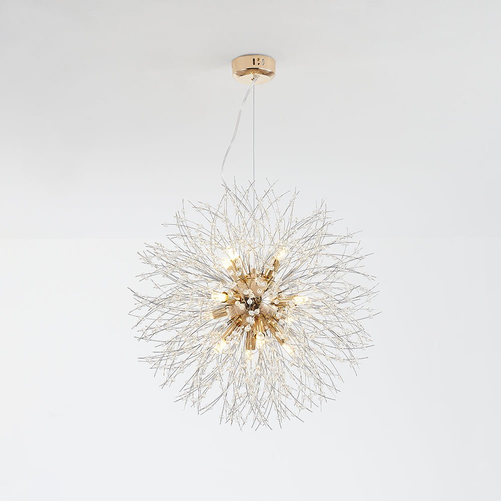 Luna Elegante LED-Pendant Light - White and Golden Metal for Wohnzimmer and Esszimmer