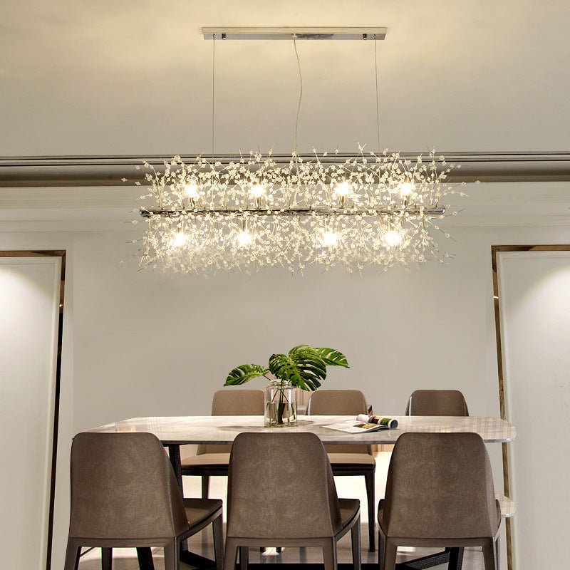 Luna Elegante LED-Pendant Light - White and Golden Metal for Wohnzimmer and Esszimmer