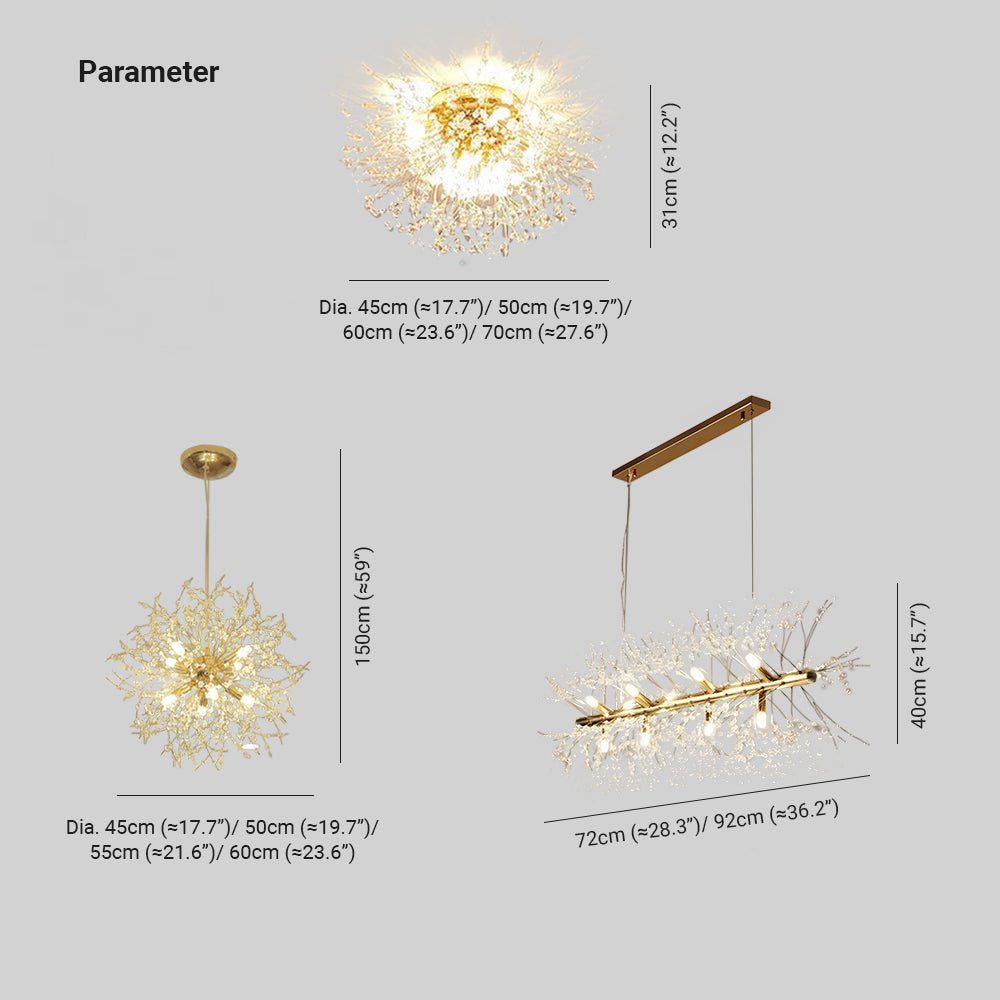 Luna Elegante LED-Pendant Light - White and Golden Metal for Wohnzimmer and Esszimmer