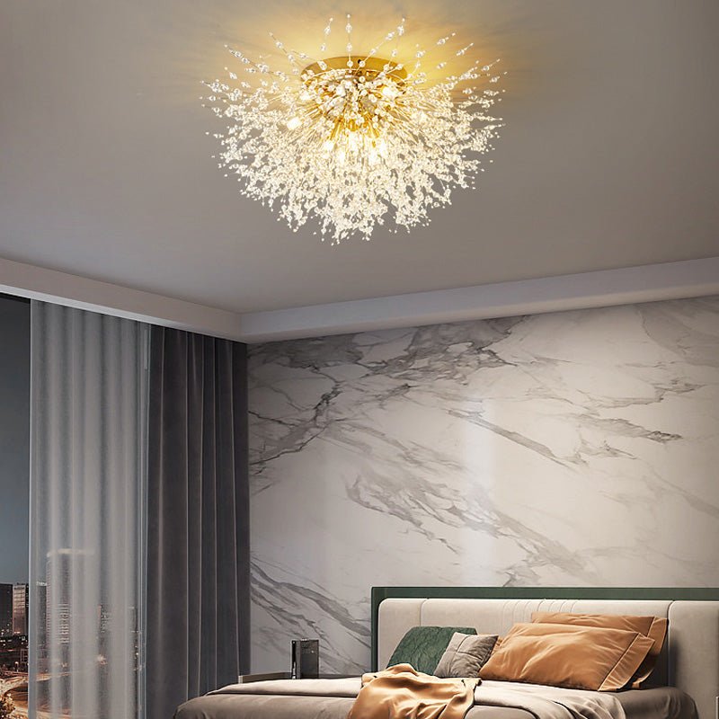 Luna Elegante LED-Pendant Light - White and Golden Metal for Wohnzimmer and Esszimmer