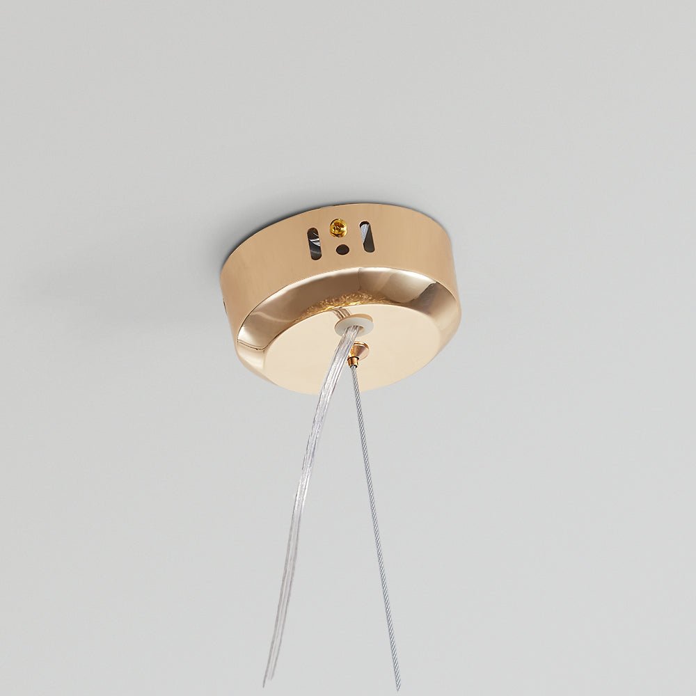 Luna Elegante LED-Pendant Light - White and Golden Metal for Wohnzimmer and Esszimmer